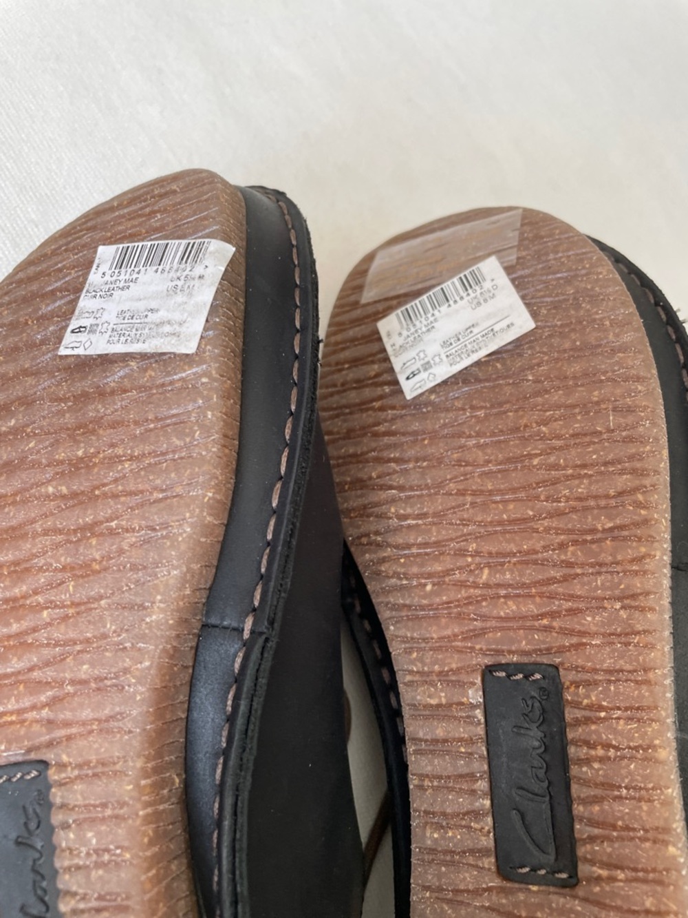 Clarks Black Leather Flats with Brown Laces - Picture 10 of 10